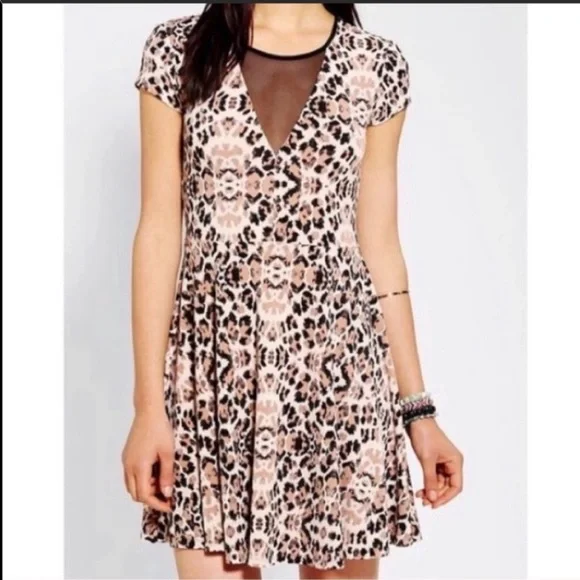 Urban Outfitters | Dresses | Uo Kimchi Blue Cheetah Leopard Skater Dress |  Poshmark